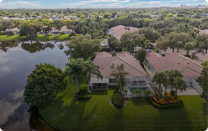 Aerial view of Magnolia Bay Gardens homes